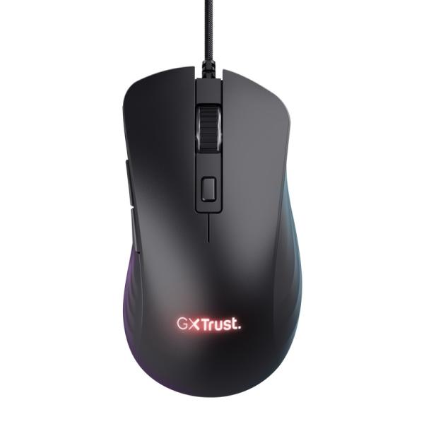 Trust GXT924 YBAR+/ Herná/ Optická/ Pre pravákov/ 25 600 DPI/ Drôtová USB/ Čierna