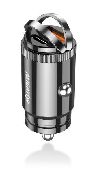Aligator mini nabíjačka do auta Power Delivery 30W, USB-C + USB-A 
