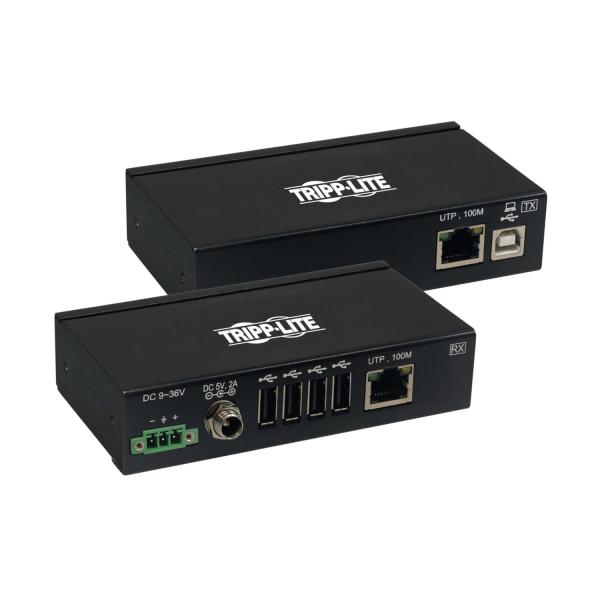 Extender, 4-port USB 2.0 cez Cat6, ESD ochrana, PoC, priemyselný, možnosť montáže, 100mm