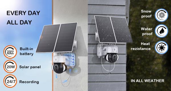 Solárna HD kamera Viking HDs03 4G/ 20000mAh/ farebné nočné videnie/ IP66/ aplikácia/ notifikácia/ čierna 