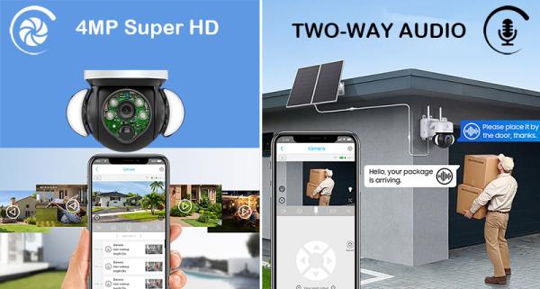 Solárna HD kamera Viking HDs03 4G/ 20000mAh/ farebné nočné videnie/ IP66/ aplikácia/ notifikácia/ čierna 