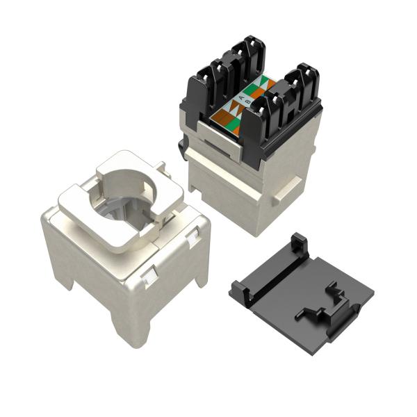 Rýchlozarezávacie keystone Solarix CAT6A STP SXKJ-10G-STP-BK-NA Component Level a 4PPoE certifikácia 
