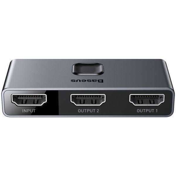 Baseus HDMI rozbočovač Matrix HDMI Splitter 2v1/ 1v2 sivý 