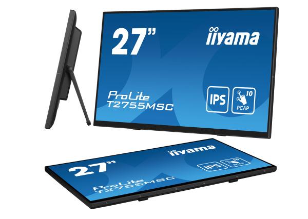 27" iiyama T2755MSC-B1: IPS, FHD, PCAP, Webcam 