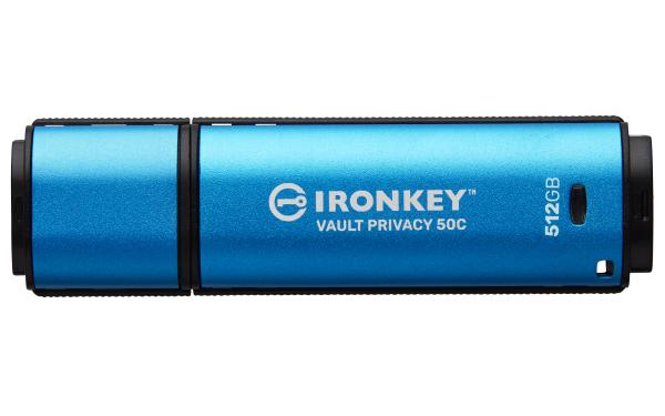 Kingston Ironkey Vault Privacy 50C/ 512GB/ USB 3.2/ USB-C/ Modrá