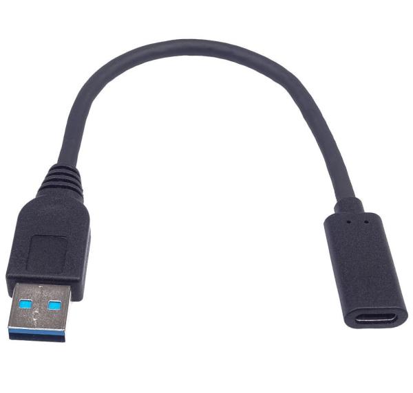 PremiumCord Adaptér USB 3.0 A/ samec - USB-C/ samica, USB 3.2 GEN2, 3A, 20cm