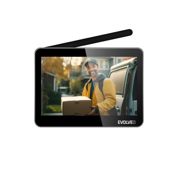 EVOLVEO DoorPhone W7, Sada domáceho bezdrôtového videotelefónu s WiFi čierny strieborný monitor 