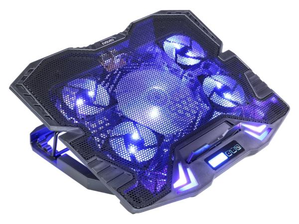 EVOLVEO Ania 5, chladiaca podložka pre notebook do 15, 6", 5x ventilátor, modré podsvietenie
