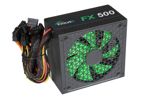 EVOLVEO FX 500, zdroj 500W ATX, 14cm, 80+, White, 3YRW