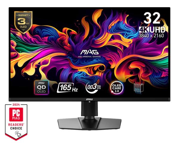 MSI MAG/ 321UP QD-OLED/ 31, 5"/ QD-OLED/ 4K UHD/ 165Hz/ 0, 03ms/ Čierna/ 3R