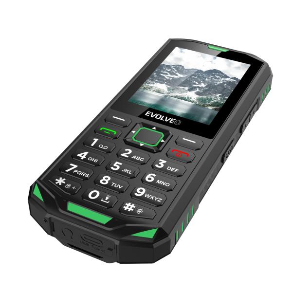EVOLVEO StrongPhone X5, IP68 odolný Dual SIM telefón, 2, 4" LCD, 2500mAh, čierno-zelený 