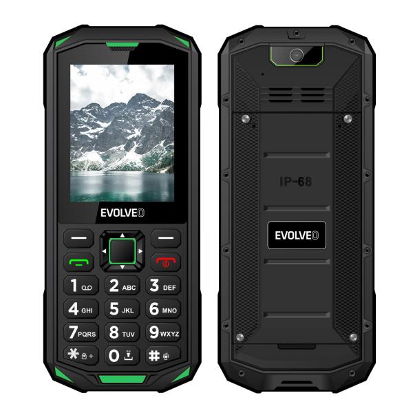EVOLVEO StrongPhone X5, IP68 odolný Dual SIM telefón, 2, 4" LCD, 2500mAh, čierno-zelený