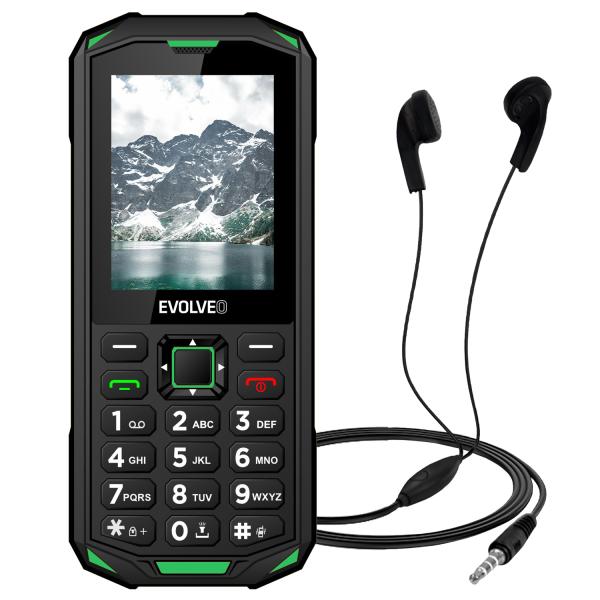 EVOLVEO StrongPhone X5, IP68 odolný Dual SIM telefón, 2, 4" LCD, 2500mAh, čierno-zelený 