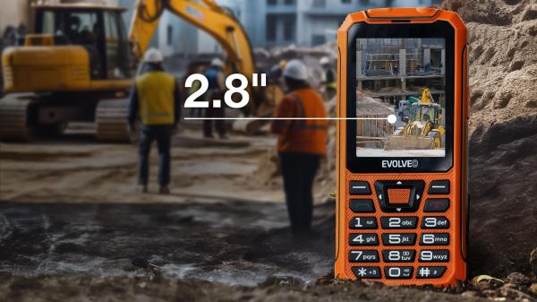 EVOLVEO StrongPhone Z6, IP68 odolný Dual SIM telefón, 2, 8" LCD, 4000mAh, Powerbanka, , oranžový 