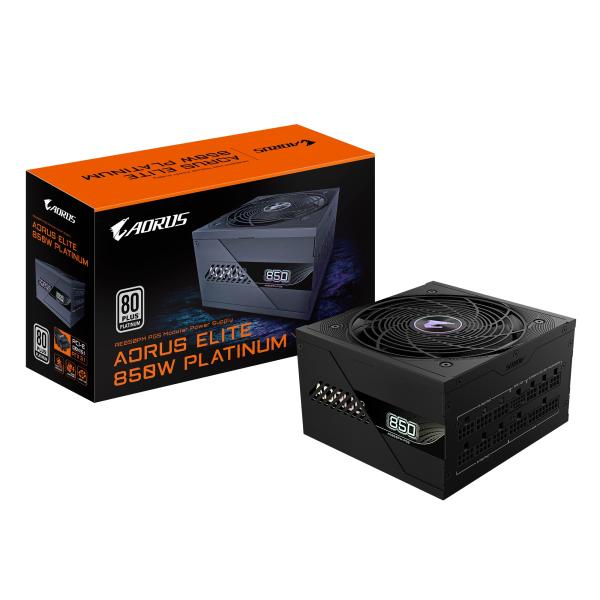 GIGABYTE zdroj AE850PM PG5,  850W,  80+ Platinum,  120mm fan,  černá