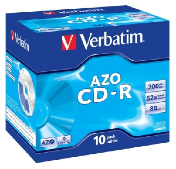 VERBATIM CD-R(10-Pack)Jewel/ Crystal/ 52x/ 700MB