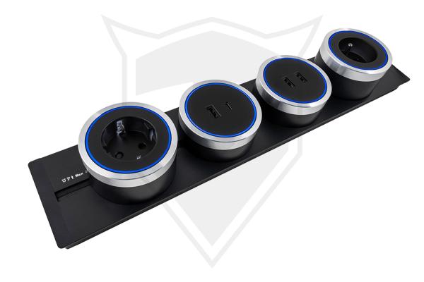 Zásuvkový modul Viking A60B, čierna/ výstupy - 1xUSB-A, 1xUSB-C/ výkon až 2500W/ 230V, 16A, 50Hz 