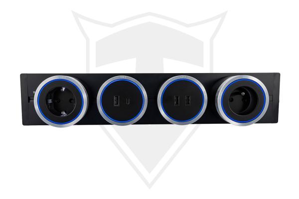 Zásuvkový modul Viking A30S, strieborná/ výstupy - 1xAC/ výkon až 2500W/ 230V, 16A, 50Hz/ Zásuvka typu F 