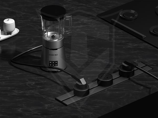 Zásuvkový modul Viking A60B, čierna/ výstupy - 1xUSB-A, 1xUSB-C/ výkon až 2500W/ 230V, 16A, 50Hz 