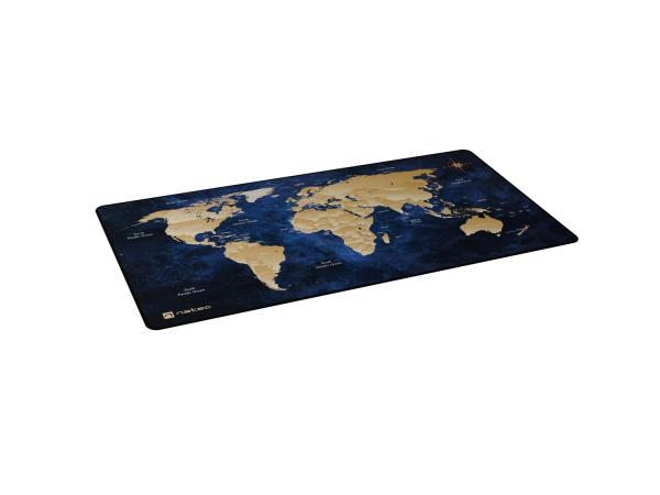 Maxi podložka pod myš Natec WORLD, 80x40cm, modrá 