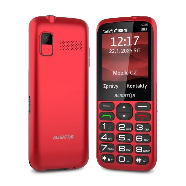 ALIGATOR A930 GPS Senior červený +st.nab. 