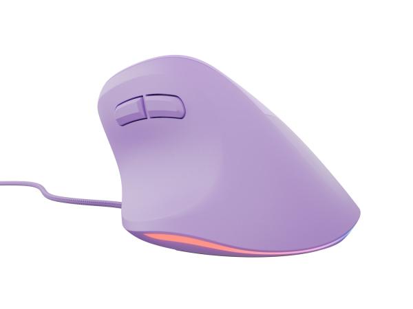 Vertikálna myš Natec CRAKE 2 PRO/ Vertikálna/ Optická/ Pre pravákov/ 12 400 DPI/ Drôtové USB-A/ Fialová 