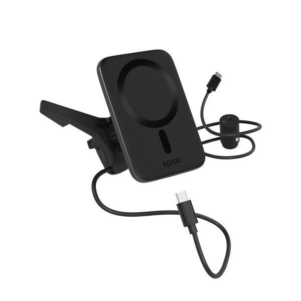 Epico Qi2 Mag+ ultra tenká autonabíjačka - čierna 