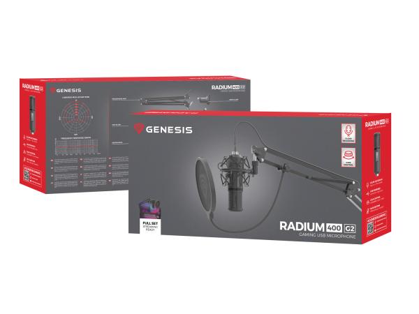 Streamovací mikrofón Genesis RADIUM 400 G2, USB 