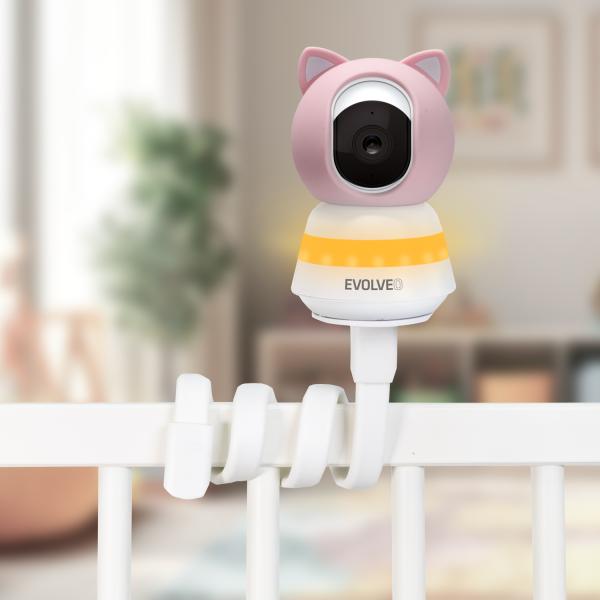 EVOLVEO Baby Monitor N5 - Set videoopatrovateľky s 360 ° dohľadom, obojsmernou komunikáciou a uspávankami,  