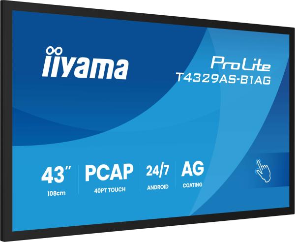 43" iiyama T4329AS-B1AG: VA, 4K UHD, Android, 24/ 7 