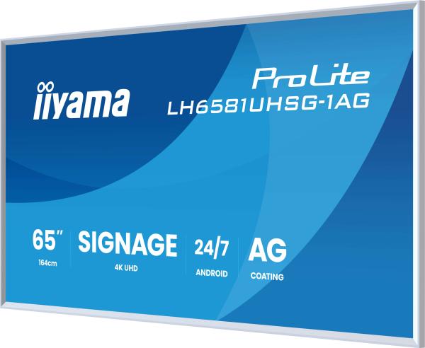 65" iiyama LH6581UHSG-1AG:VA, 4K UHD, frame 