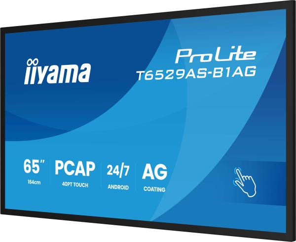 65" iiyama T6529AS-B1AG: IPS, 4K UHD, Android, 24/ 7 