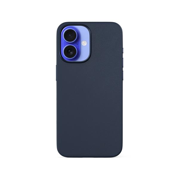 Epico Mag+ kožený kryt iPhone 16 - modrá 