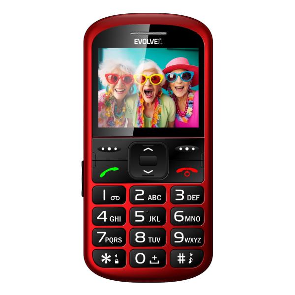 EVOLVEO EasyPhone XS, mobilný telefón pre seniorov, červený 