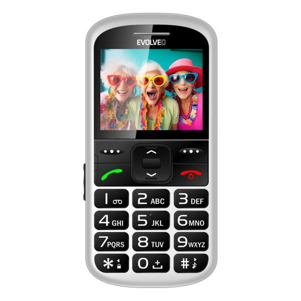 EVOLVEO EasyPhone XS, mobilný telefón pre seniorov, biely 