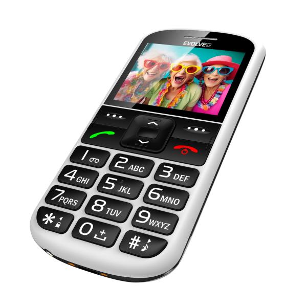 EVOLVEO EasyPhone XS, mobilný telefón pre seniorov, biely 