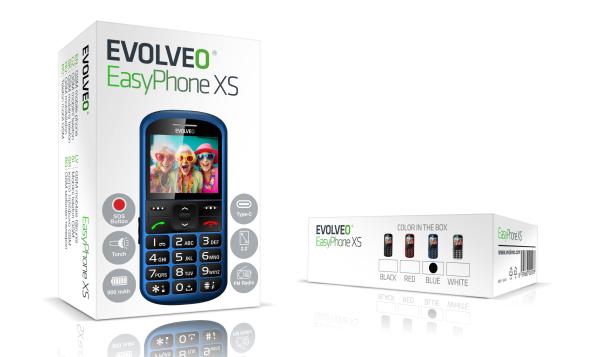 EVOLVEO EasyPhone XS, mobilný telefón pre seniorov, modrý 