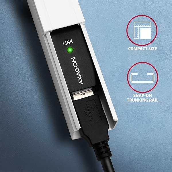 AXAGON ADR-207, USB 2.0 A-M -> A-F aktívny predlžovací / repeater kábel, 7.5m 