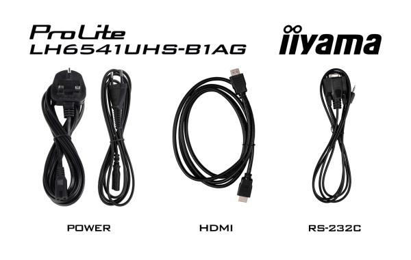 65" iiyama LH6541UHS-B1AG:VA, 4K UHD, 24/ 7 