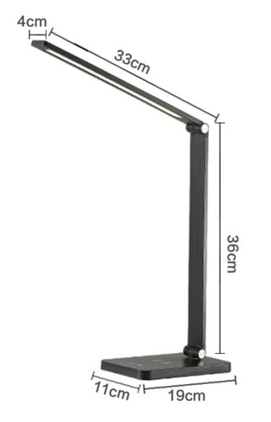 Platinet PDL888S stolná LED lampa 10W stmievateľná, bezdrôtové nabíjanie, USB port, strieborná 