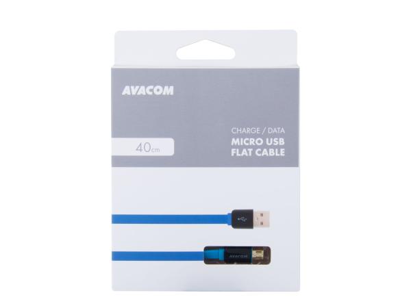 Kábel AVACOM MIC-40B USB - Micro USB, 40cm, modrá 
