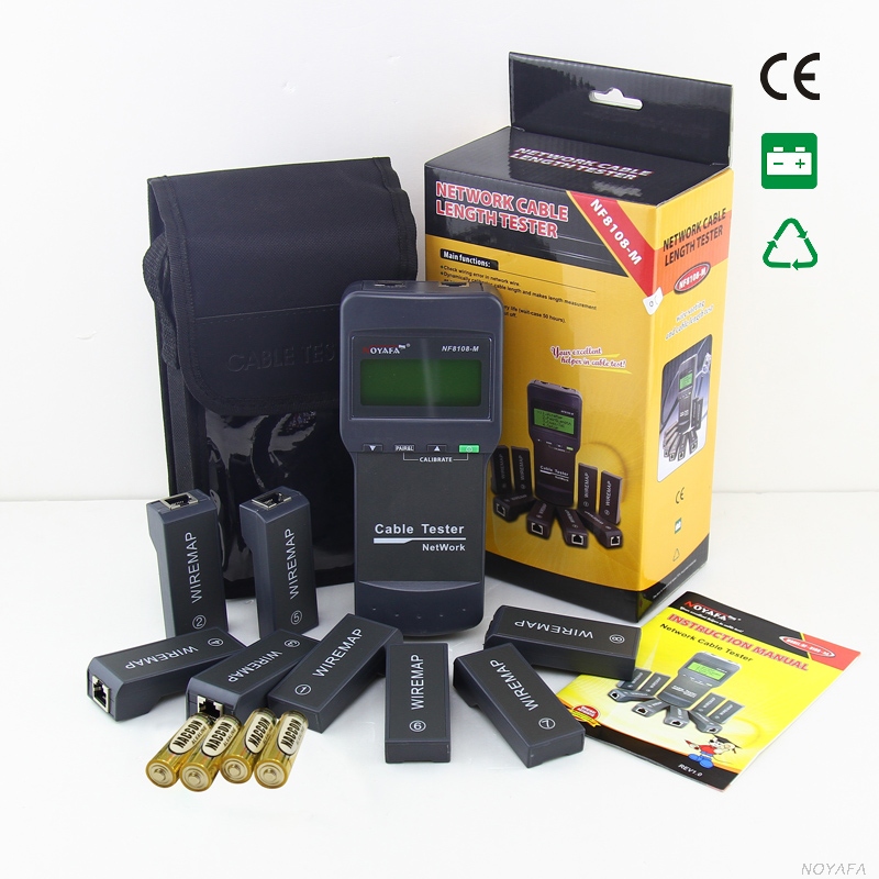 W-Star Tester káblov WSNF8108M, RJ45, testuje dĺžku káblov, chyby na vedení, až 8 prijímačov