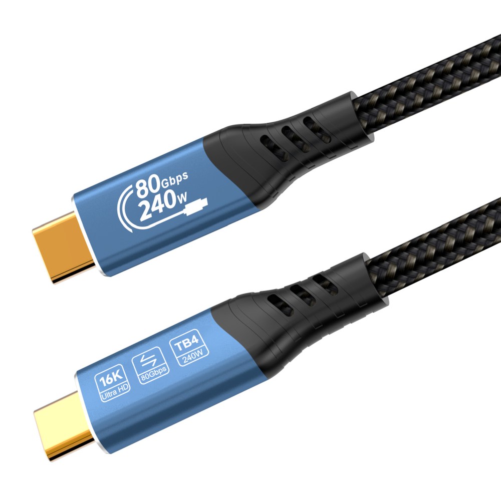 PremiumCord USB4™ Version2.0 80Gbps 16K@60Hz 240W Thunderbolt 3 a 4 kábel 1, 5m 