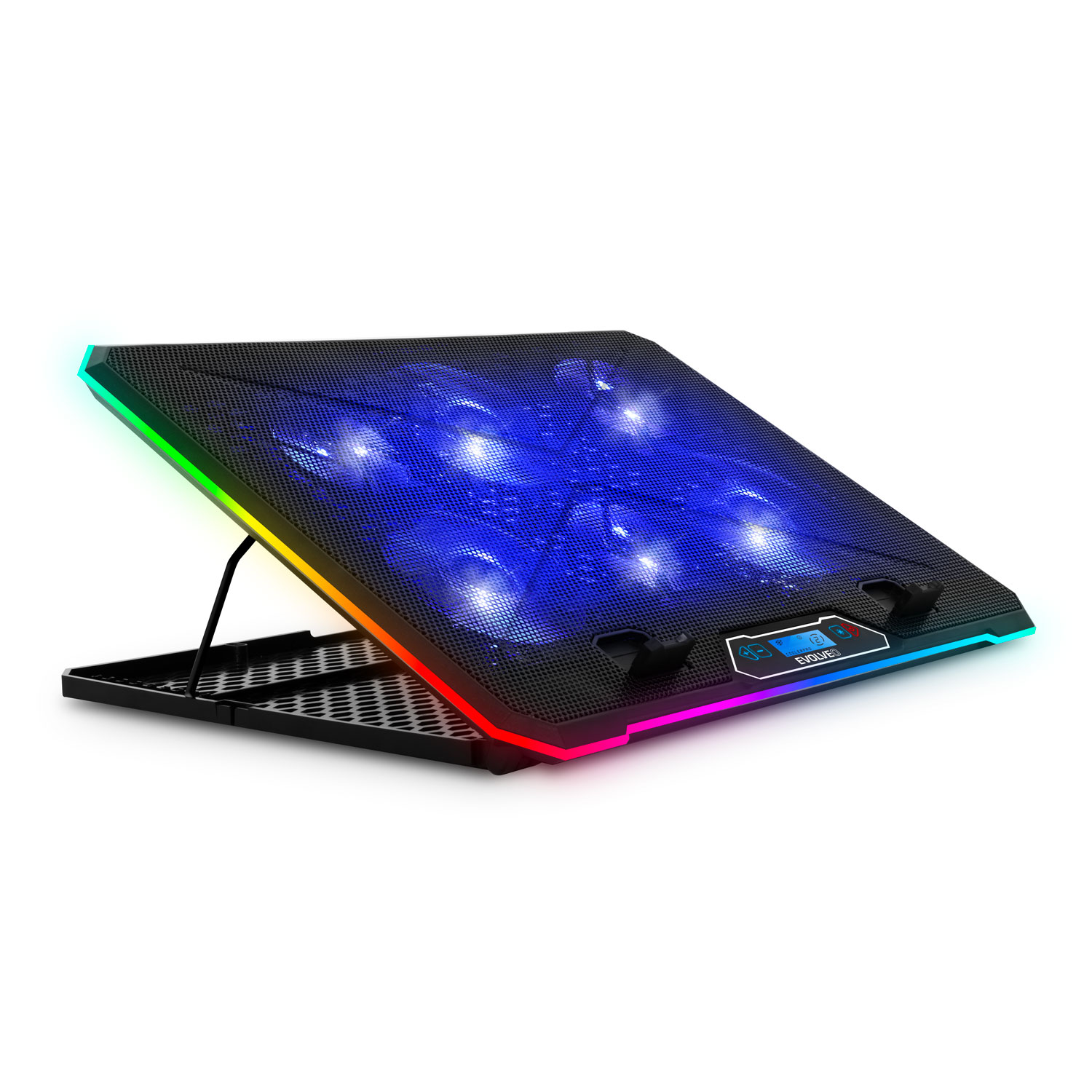 EVOLVEO Ania 9, chladiaca podložka pod notebook do 17", 6x ventilátor, RGB obvodové podsvietenie 