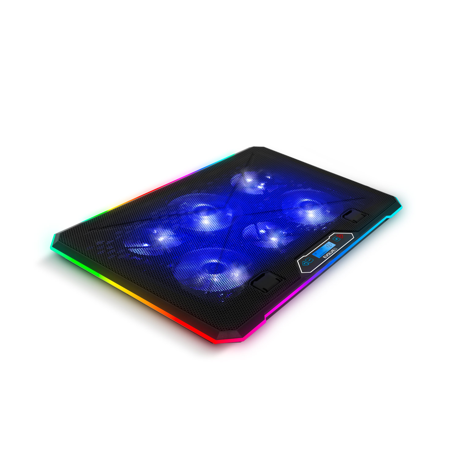 EVOLVEO Ania 9, chladiaca podložka pod notebook do 17", 6x ventilátor, RGB obvodové podsvietenie 