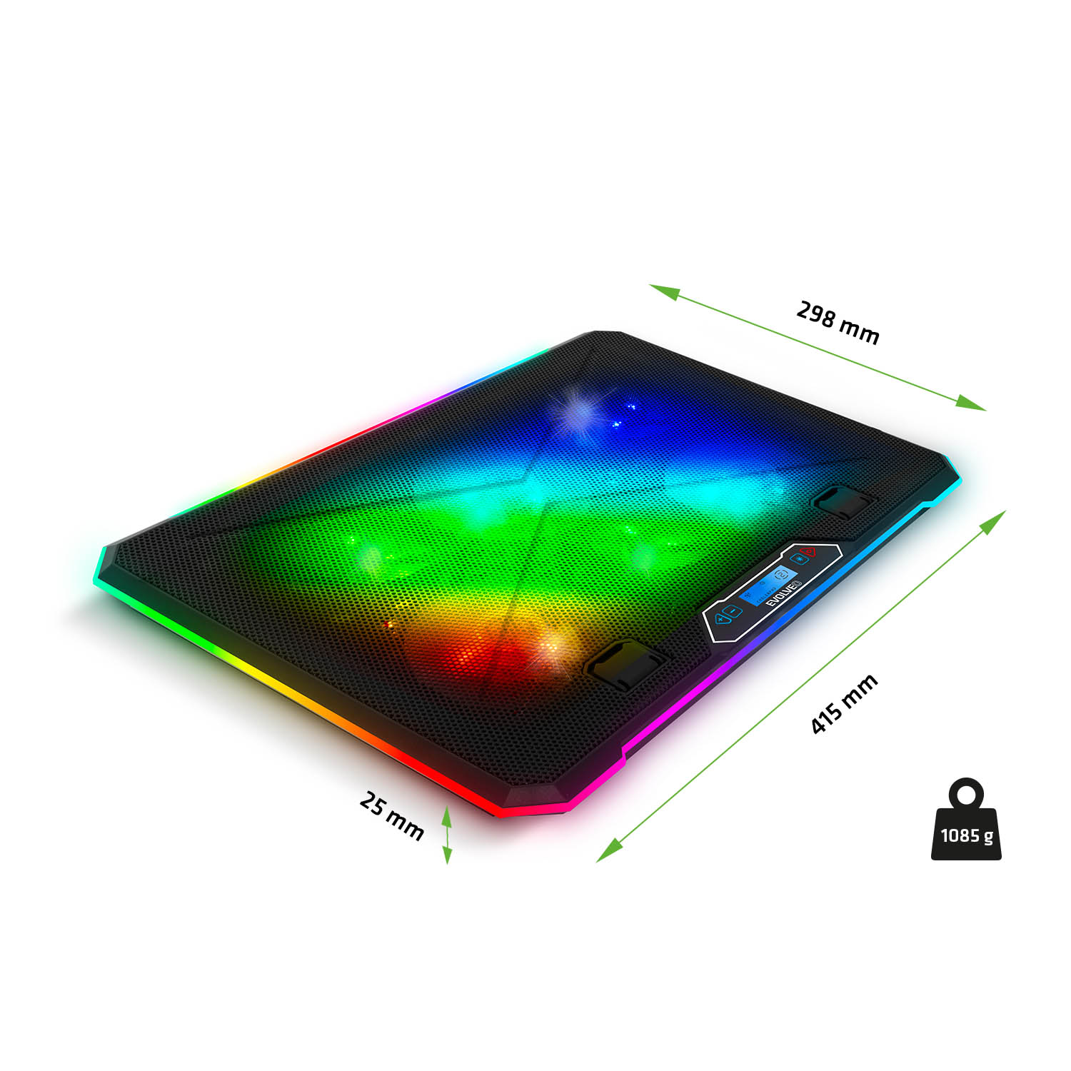 EVOLVEO Ania 9RGB, chladiaca podložka pod NTB do 17", 6x ventilátor, RGB podsvietenie ventilátorov/ obvodov 
