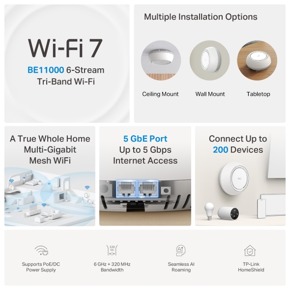 TP-link Wifi7 domáci mesh Deco BE65-PoE(3-pack) 