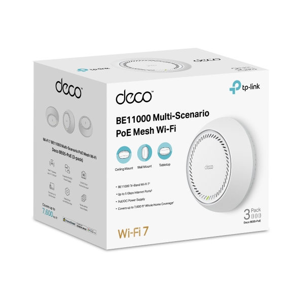 TP-link Wifi7 domáci mesh Deco BE65-PoE(3-pack) 