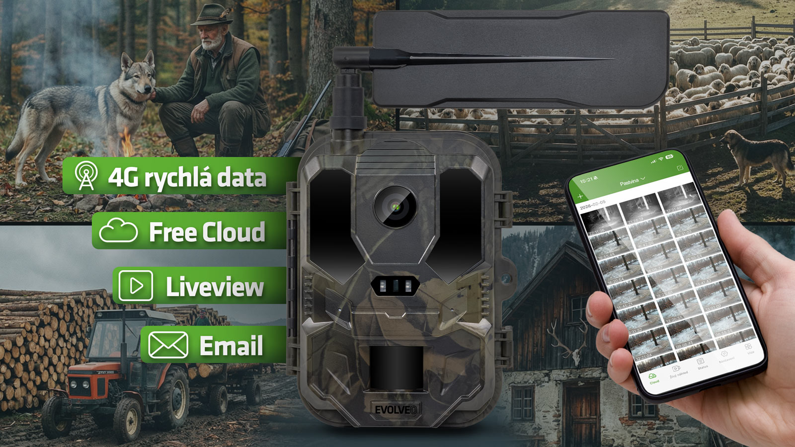 EVOLVEO StrongVision PRO 4G II, fotopasca & bezpečnostná kamera, 4G LTE, cloud/ e-mail, 10.000mAh 