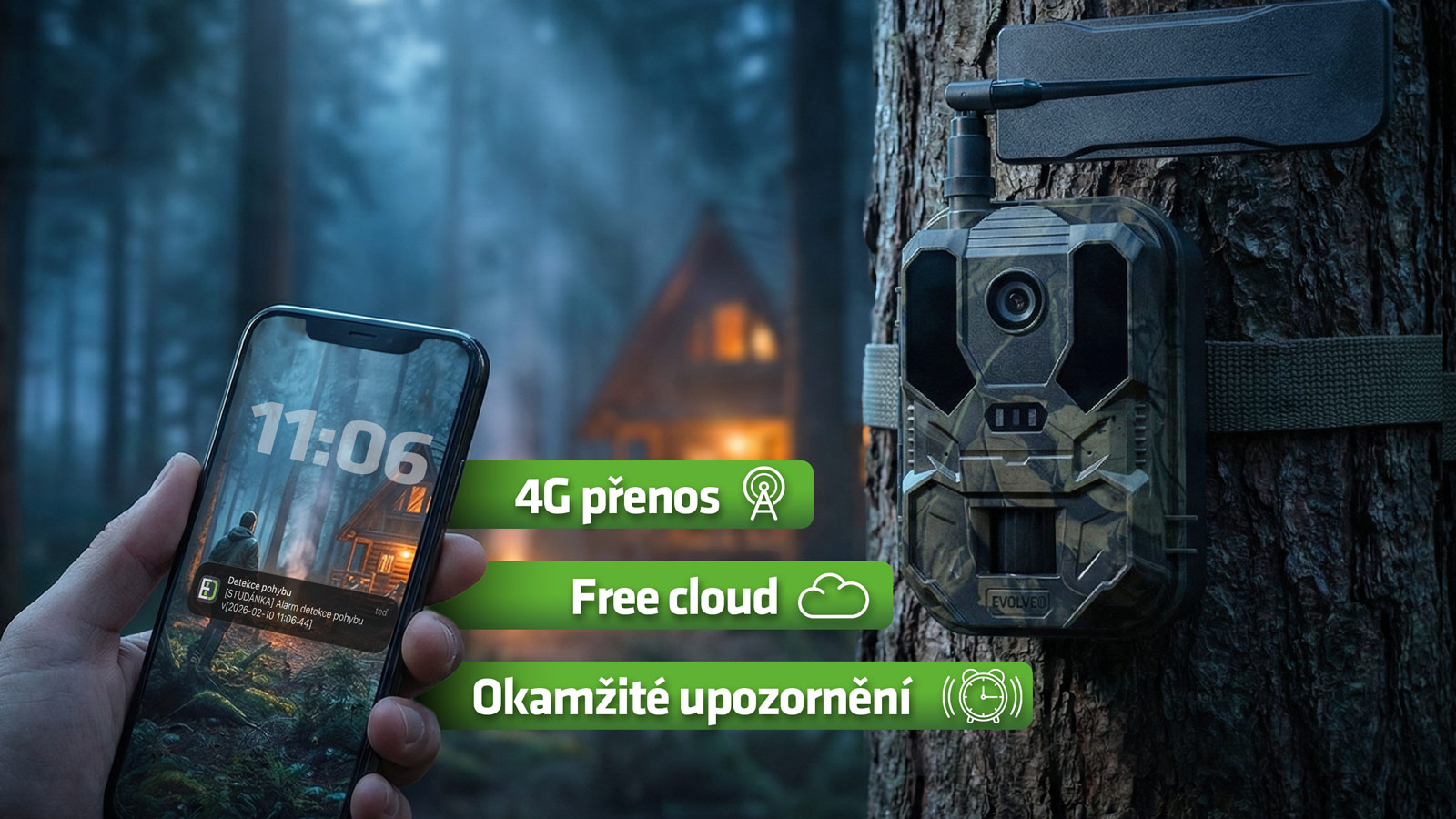 EVOLVEO StrongVision PRO 4G II, fotopasca & bezpečnostná kamera, 4G LTE, cloud/ e-mail, 10.000mAh 